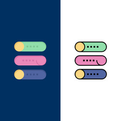 setting device switch on off icons flat and line vector image