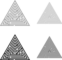 Triangular labyrinth maze conundrum vector