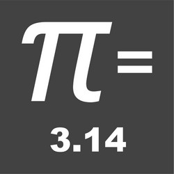 value of pi vector image