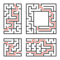 a set square and rectangular labyrinths vector image
