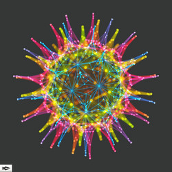 abstract with connected lines and dot vector image