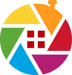 Camera house logo design template Royalty Free Vector Image