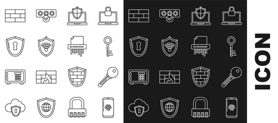 set line smartphone with fingerprint scanner key vector image