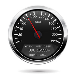 Speedometer 160 km per hour outline flat Vector Image