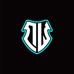 d w initial logo design with a shield shape vector image