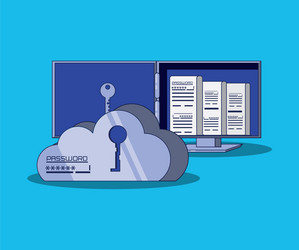 data security with desktop vector image