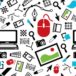 Digital Icons & Symbols Pattern vector image