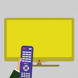 hand holding computer remote control infront vector image