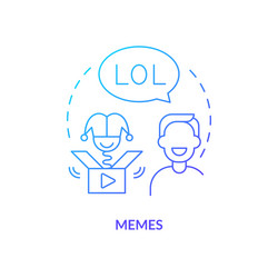 meme blue gradient concept icon vector