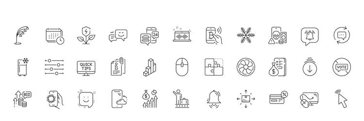puzzle stop voting and money line icons for web vector image