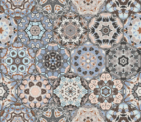 set of hexagonal patterns vector image