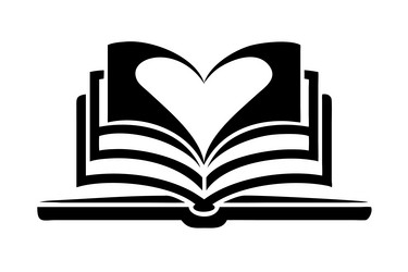 single line sketch of an open book representing vector image