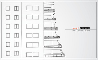 urbanistic skyscraper abstract 3d render vector image