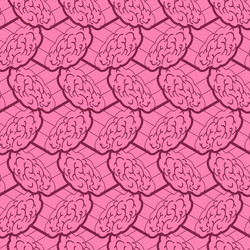 brain isometric pattern seamless brains background vector image