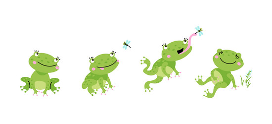 Frog jump various jumping animation sequence Vector Image Frog jump various jumping animation sequence Vector Image