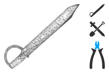 saber polygonal web mesh vector image