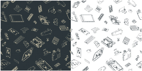 Arduino Hardware Blueprint Collection vector image