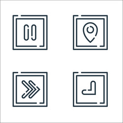 arrow line icons linear set quality vector image