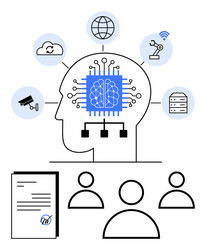 artificial intelligence integration across vector image