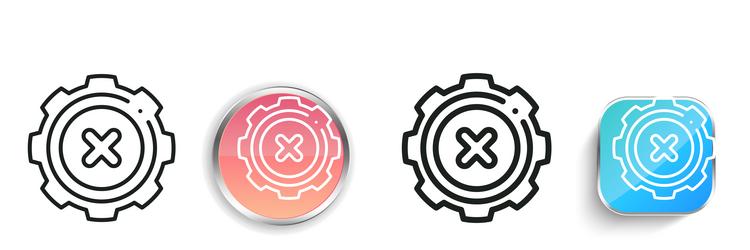 cancel icon thin linear regular and button style vector image