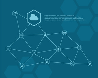 collection block chain style background vector image