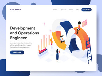 Development Operations Engineer Isometric vector image