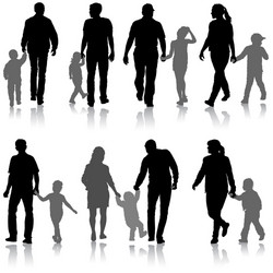 Family Silhouette Set Vector Image