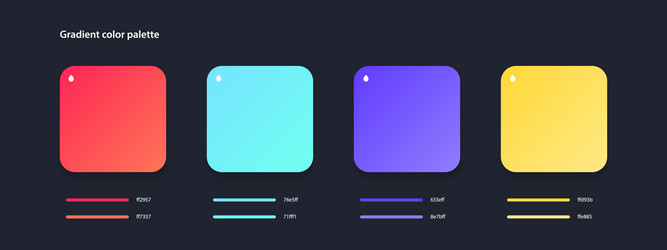 Gradient colorful user interface palette red vector