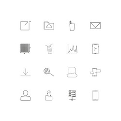 internet technologies simple linear icons set vector image