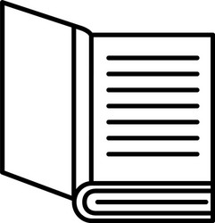 open book with lines line style icon design vector image