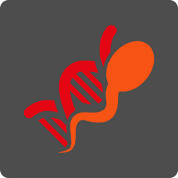sperm dna rounded square button vector image
