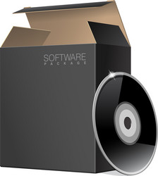 Two package box opened with dvd or cd disk vector