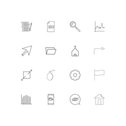 Web and text simple linear icons set outlined vector