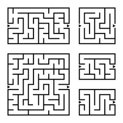 a set square and rectangular labyrinths vector image