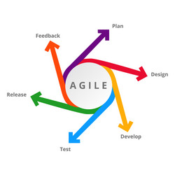 Agile diagram with elements for development vector