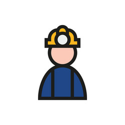 Coal miner icon on white background vector