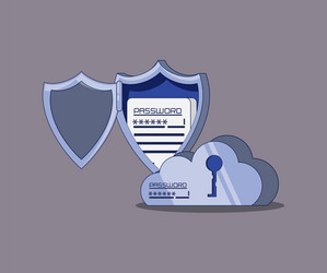 data security with shield vector image