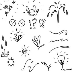 Handdrawn doodle element collection vector