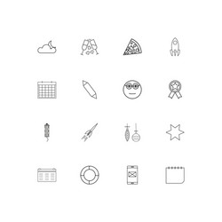holidays linear thin icons set outlined simple vector image