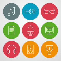 line icons set for web site design and mobile apps vector image