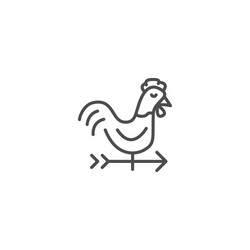 Chicken wind vane icon vector