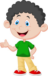 Cute little boy cartoon vector