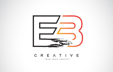 eb creative modern logo design with orange vector