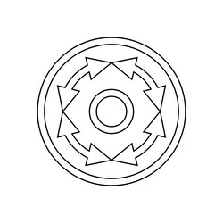 icon with multidirectional arrows in a circle vector image