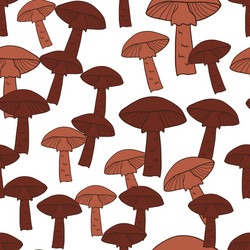 Isolated seamless pattern with random mushroom vector