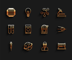 set line syringe planet processor assistant vector image