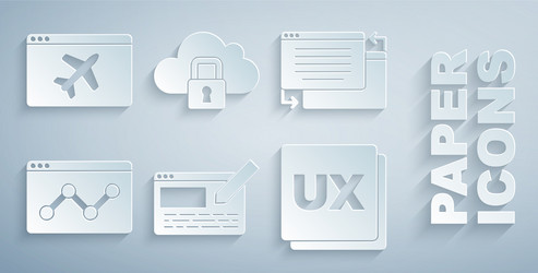 set ui or ux design website statistic cloud vector image