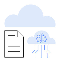 cloud computing integrating ai and document vector image