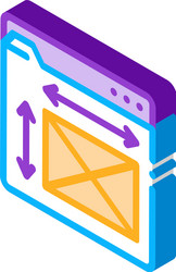 front end web design sizes isometric icon vector image