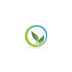 Leaf ecology circle symbol logo Royalty Free Vector Image